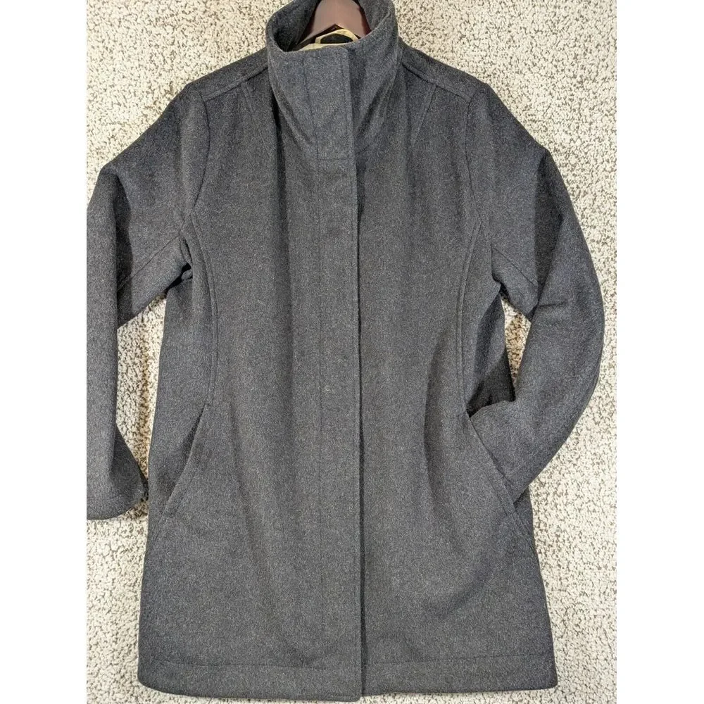 Pendleton Women's Water Resistant Cascade Wool Campbell Pea Coat Charcoal Size S